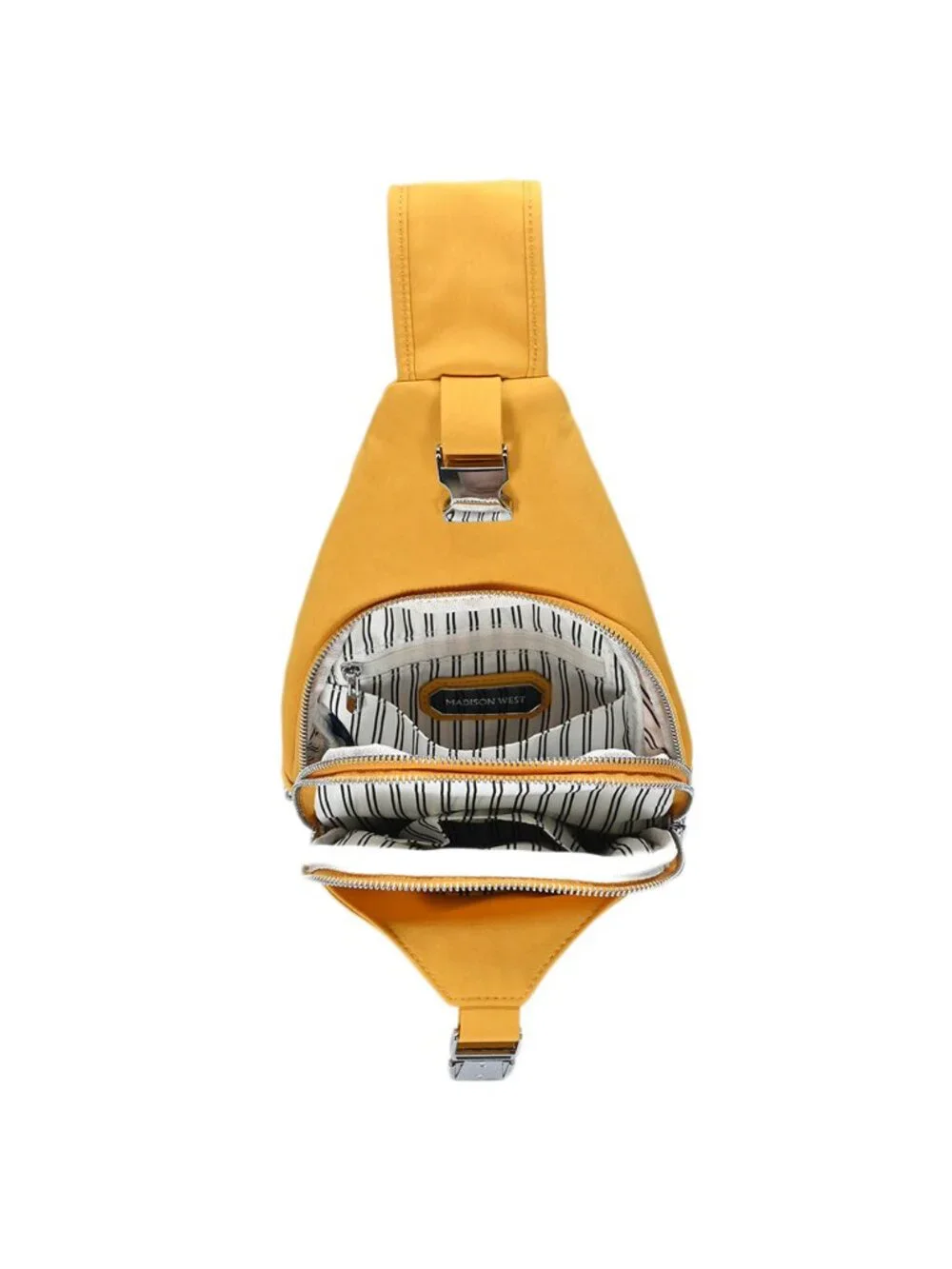 Tigerstars Solid Yellow Multi-Pocket Crossbody Sling Bag